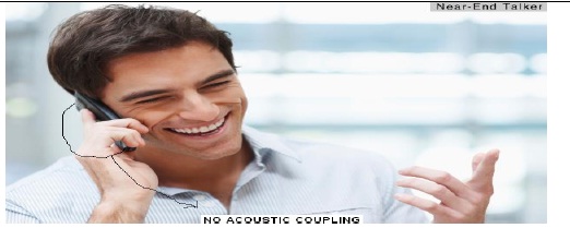 Near end talker in hands free off mode ( no acoustic coupling)